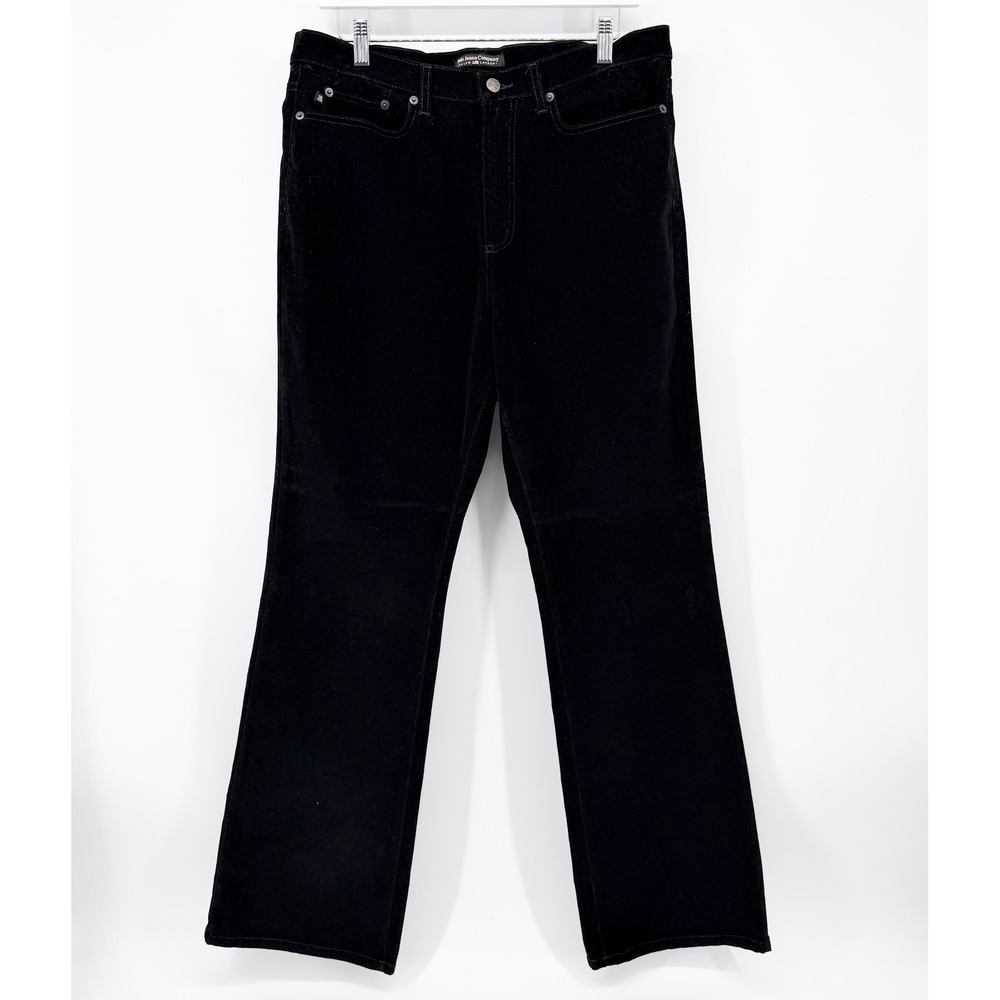 Polo Jeans Ralph Lauren 14 Black Velvet Velveteen Bootcut Pants Y2K Quiet Luxury